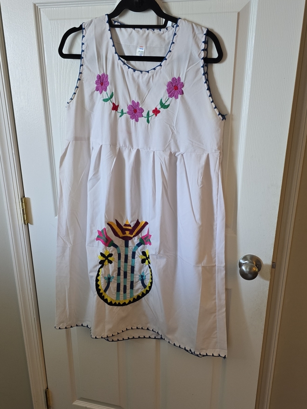 Girls White Embroidered Floral Sundress